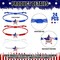 24pc Patriotic Woven Bracelet Set – Red, White & Blue Adjustable Friendship Jewelry